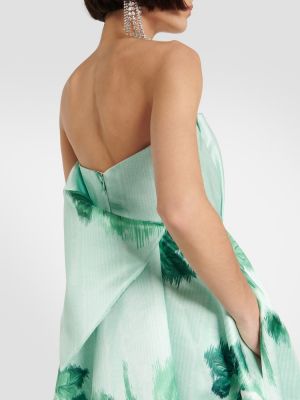 Dolga obleka s cvetličnim vzorcem Emilia Wickstead zelena