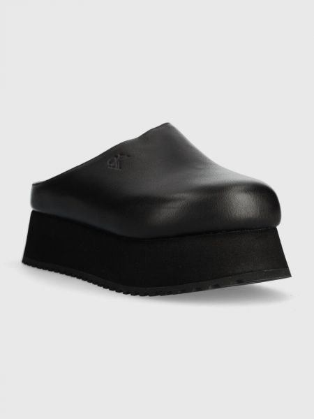Kožne natikače s platformom Calvin Klein Jeans crna
