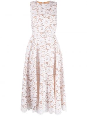 Миди рокля на цветя с дантела Michael Kors Collection бяло