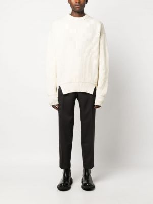 Vilnas džemperis ar apaļu kakla izgriezumu Jil Sander balts