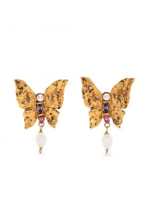 Fülbevaló gyöngyökkel Yves Saint Laurent Pre-owned aranyszínű