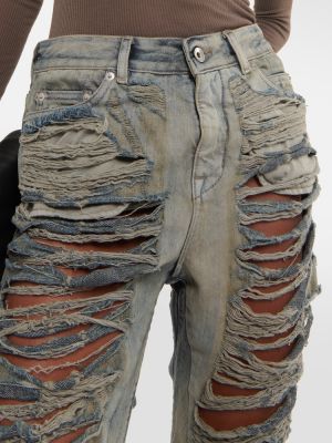 Distressed low waist jeans Rick Owens grau