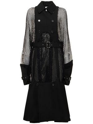 Mohérový vlnený kabát Noir Kei Ninomiya čierna