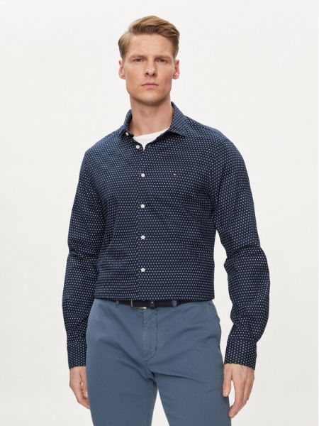 Marškiniai slim fit Tommy Hilfiger mėlyna