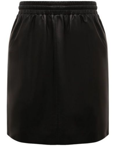 Кожаная юбка Prada черная