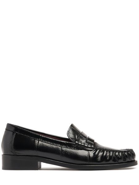 Skinn loafers Paris Texas svart