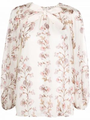 Blusa de seda de flores con estampado Giambattista Valli