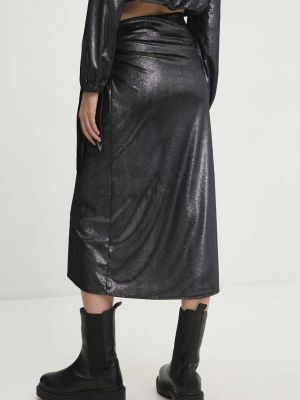 Velurové midi sukně Answear Lab černé