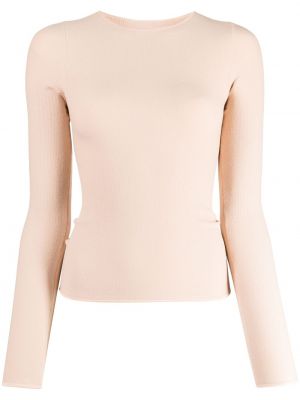 Βαμβακερός φούτερ με στρογγυλή λαιμόκοψη Baserange ροζ
