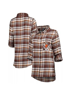Ночная рубашка на пуговицах с длинным рукавом Unbranded оранжевая