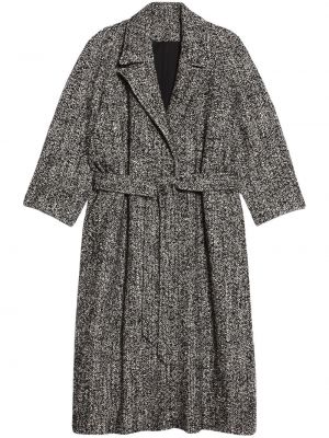 AMI Paris belted marl-knit coat - Nero