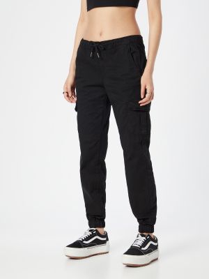 Pantaloni cu buzunare cu talie înaltă Urban Classics negru