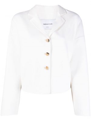 Veste à col v en tweed Fabiana Filippi blanc