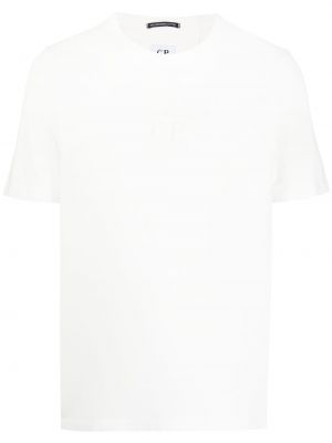 Βαμβακερή μπλούζα με κέντημα C.p. Company λευκό