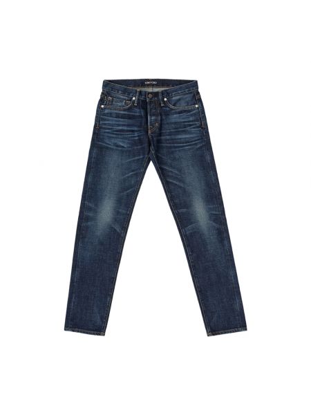 Niebieskie proste jeansy Tom Ford