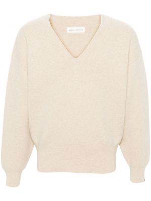 Kašmírový sveter s výstrihom do v Extreme Cashmere béžová