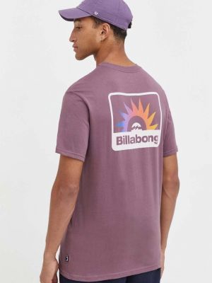 Koszulka bawełniana Billabong fioletowa