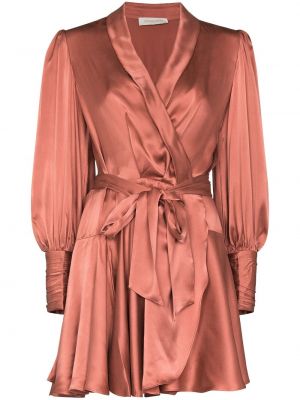 Mini vestido de seda Zimmermann rosa