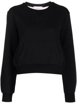 Caurspīdīgs kapučdžemperis Marchesa Notte melns