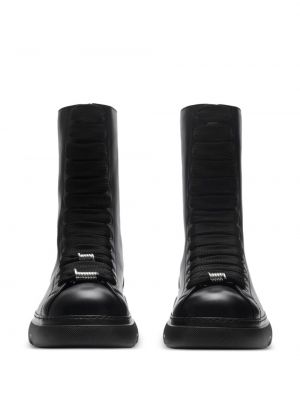 Kožené kotníkové boty Burberry černé