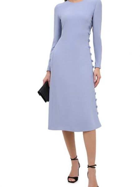 Платье из вискозы Giorgio Armani голубое