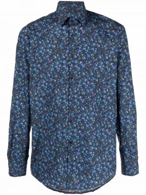 Krekls ar ziediem ar apdruku Karl Lagerfeld zils