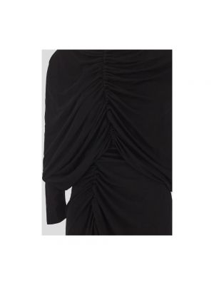 Vestido con capucha drapeado Saint Laurent negro