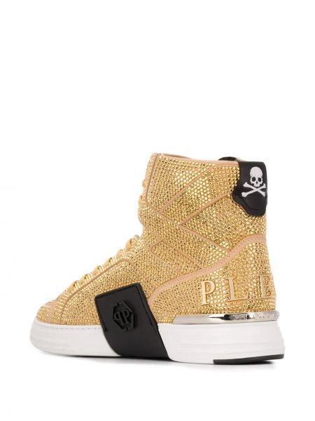 Sneakersy z ćwiekami Philipp Plein złote