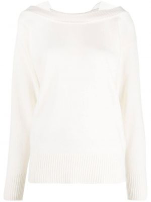 Pletený svetr s lodičkovým výstřihem Erika Cavallini bílý