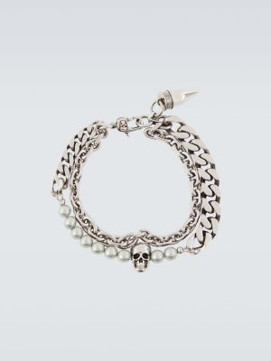 Bracelet avec perles Alexander Mcqueen argenté