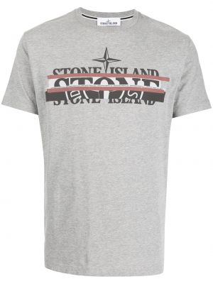 Camiseta con estampado Stone Island gris