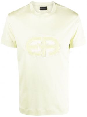 Тениска с кръгло деколте Emporio Armani зелено