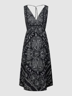 Sukienka midi z dekoltem w serek Replay czarna