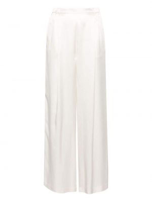 Hedvábné kalhoty relaxed fit Carine Gilson bílé