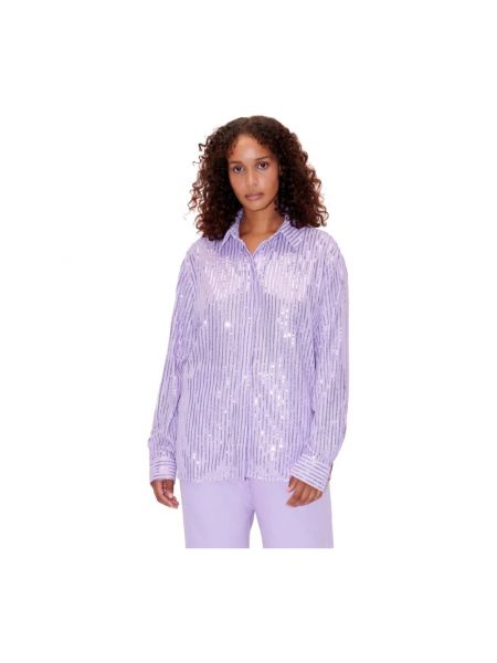 Camisa con lentejuelas oversized Stine Goya violeta