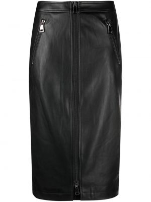 Kožená sukňa Essentiel Antwerp čierna