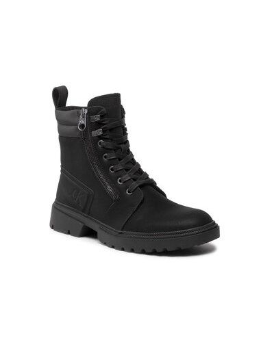 Chunky členkové topánky na zips na zips Calvin Klein Jeans čierna