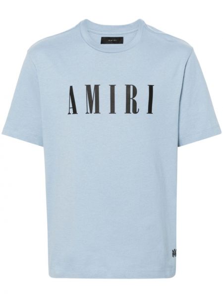 Памучна тениска с принт Amiri синьо