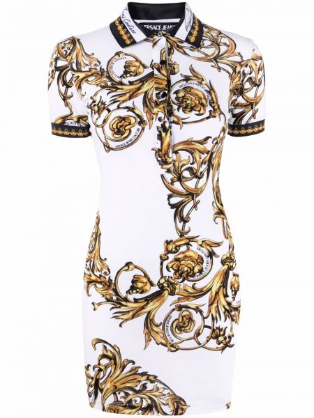 Джинсовое платье с воротником с принтом Versace Jeans Couture