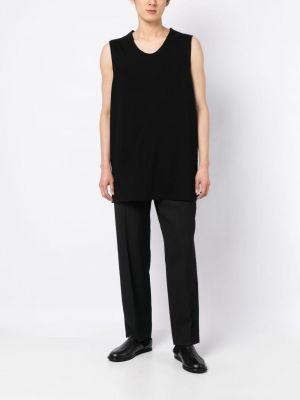 Oversized bavlněná vesta bez rukávů Yohji Yamamoto černá