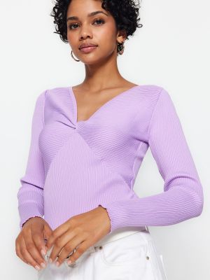 Slim fit džemperis Trendyol violets
