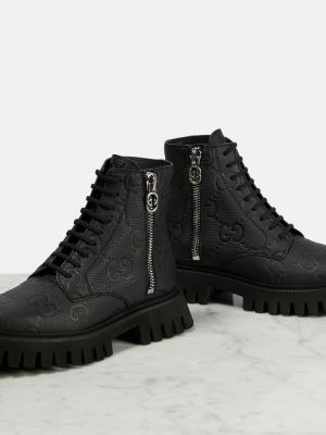 Ankle boots skórzane Gucci czarne