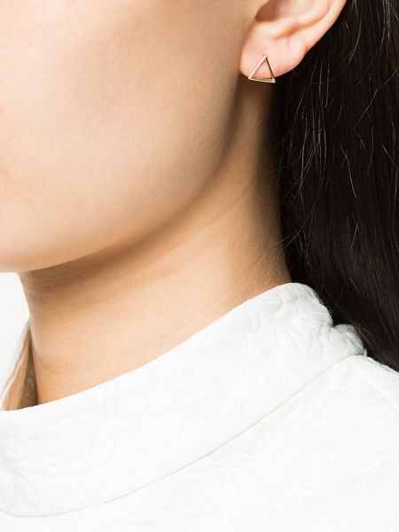 Boucles d'oreilles à motif géométrique à boucle Shihara jaune