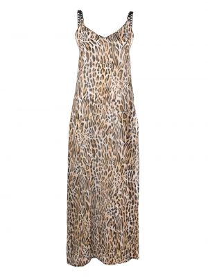 Макси рокля с принт с леопардов принт Moschino