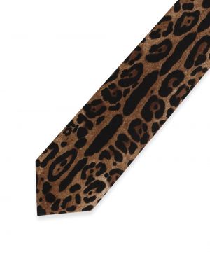 Cravate en soie à imprimé à imprimé léopard Dolce & Gabbana