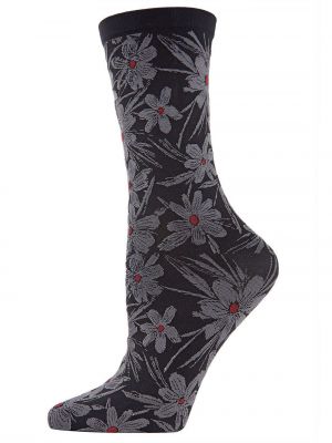 Носки в цветочек с принтом с абстрактным узором Natori черные