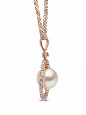 Pendentif avec perles à imprimé en or rose Yoko London rose