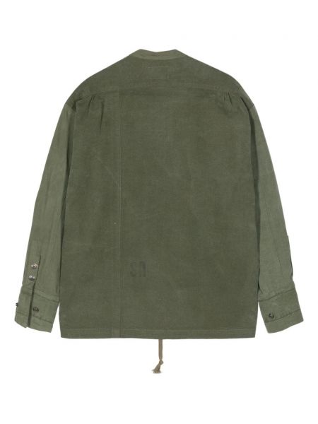 Bavlněná bunda na zip Greg Lauren zelená