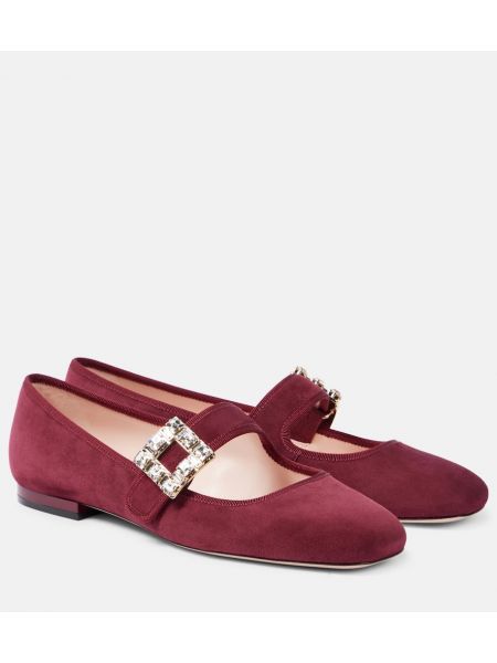 Semsket skinn mary jane pumps Roger Vivier rød