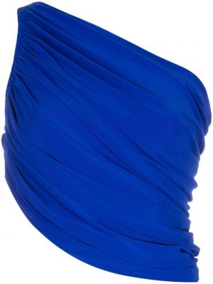 Top na jedno ramię Norma Kamali - niebieski